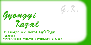 gyongyi kazal business card